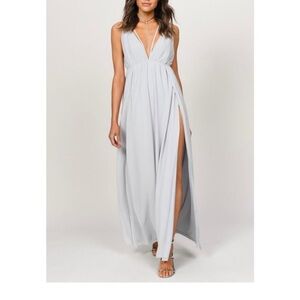 Elegant Light Grey Maxi Dress